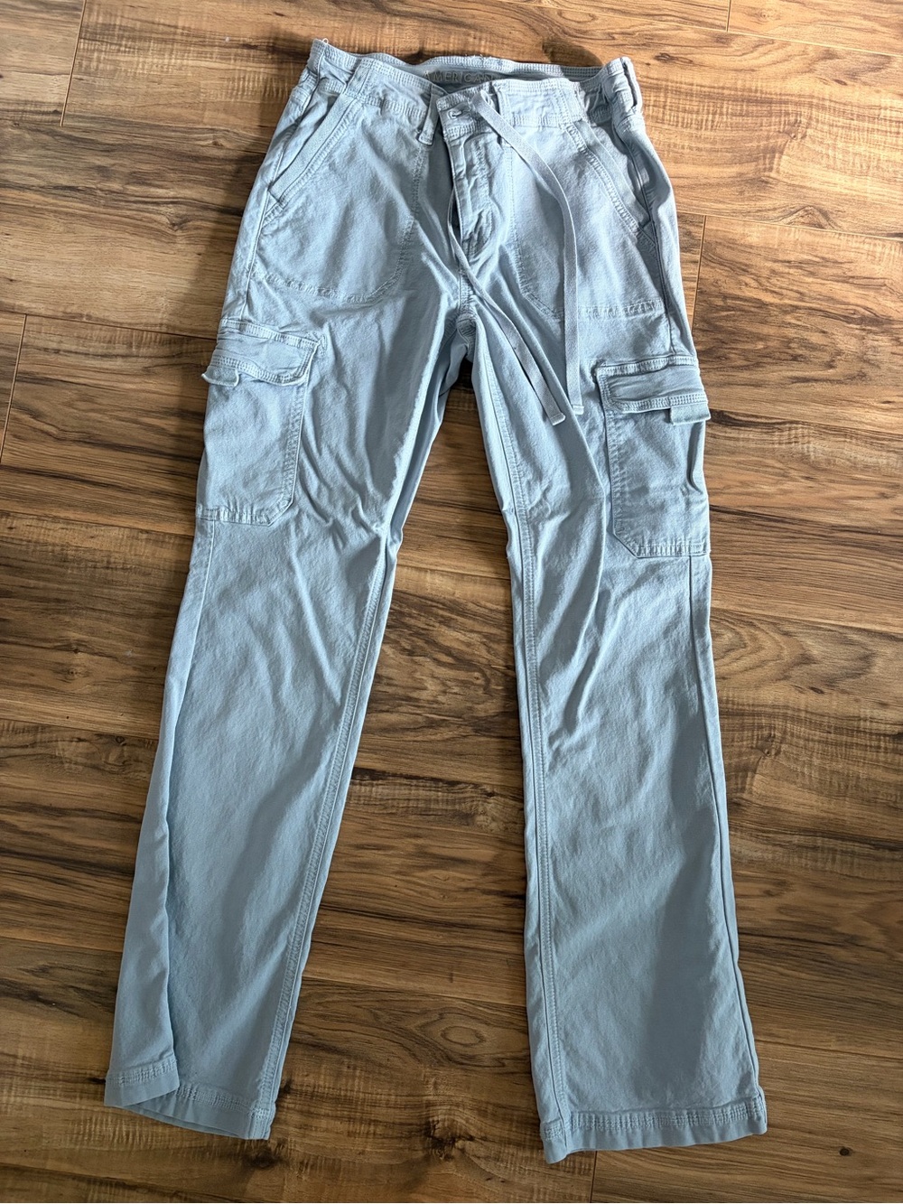 American Eagle Outfitters Light Blue Cargo Pants - Drawstring Waist